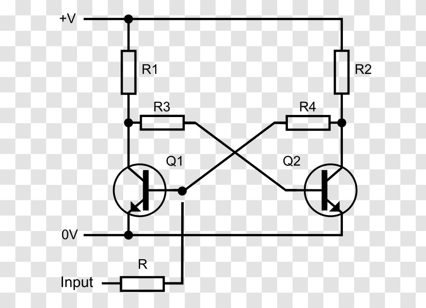 Transistor Circuits Flip-flop Electronic Circuit Schmitt Trigger - Hardware Accessory - Parallel Transparent PNG