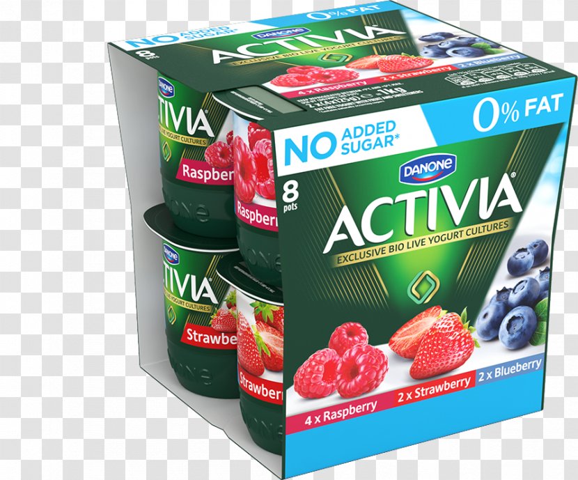 Berry Activia Yoghurt Probiotic Low-fat Diet - Strawberry - Blueberry Transparent PNG