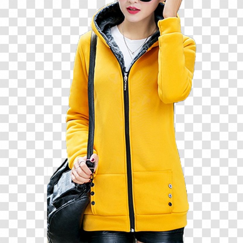 Hoodie Clothing Sweater Jacket Coat - Woman Transparent PNG