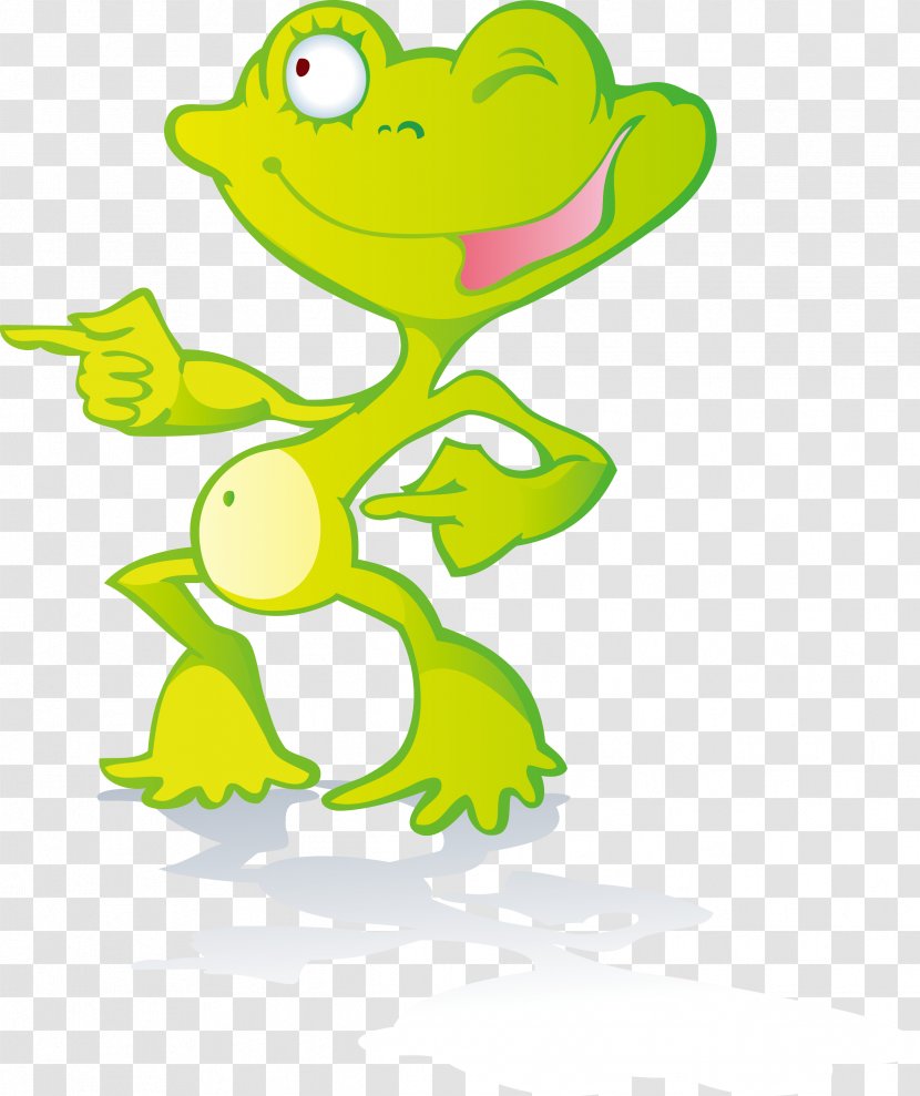 Tree Frog Cartoon Illustration - Smiling Green Vector Transparent PNG