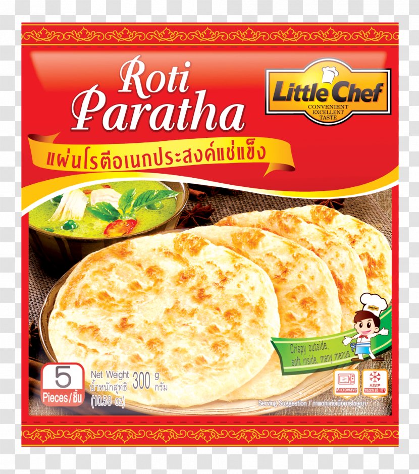 Paratha Roti Canai Kulcha Vegetarian Cuisine - Breakfast Transparent PNG