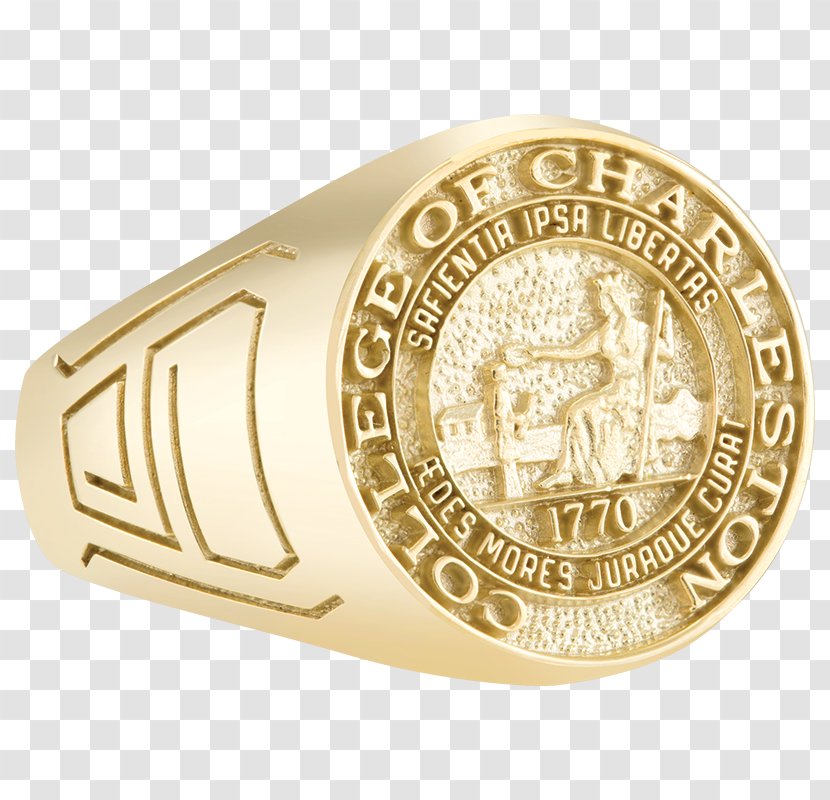 College Of Charleston Cougars Women's Basketball Class Ring Gold Transparent PNG