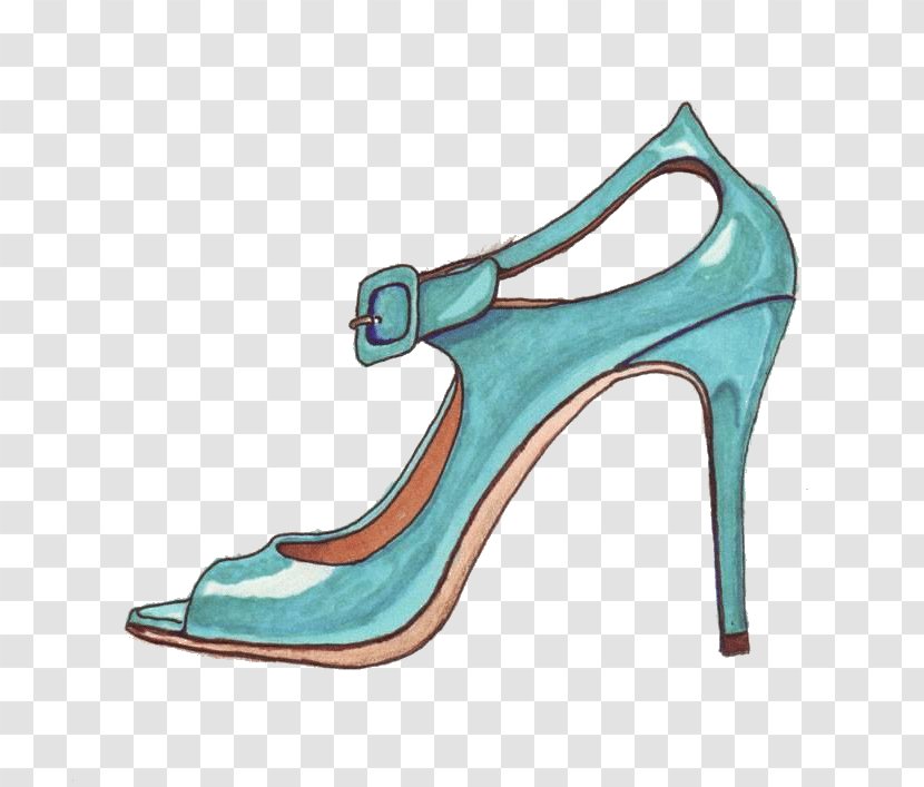 High-heeled Footwear Shoe Sandal Drawing - Basic Pump - Hand-painted Heels Transparent PNG
