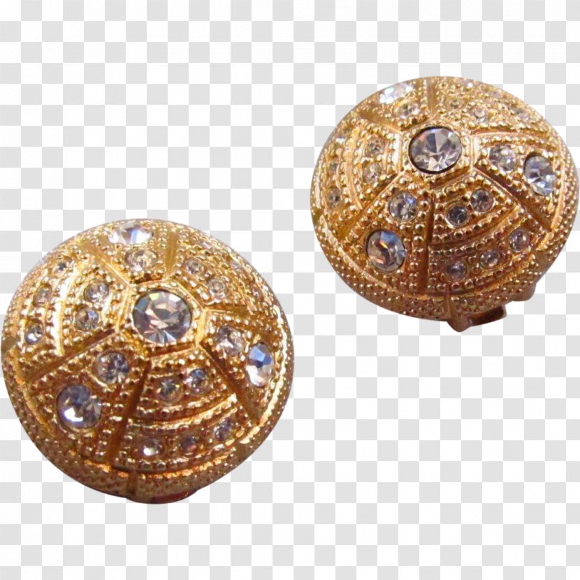 Earring Gold Diamond Imitation Gemstones & Rhinestones Jewellery - Earrings - Beautifully Textured Crystal Button Transparent PNG