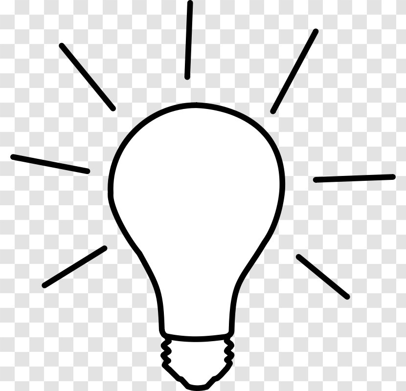 Incandescent Light Bulb Drawing Clip Art - Line - Picture Of Lightbulb Transparent PNG