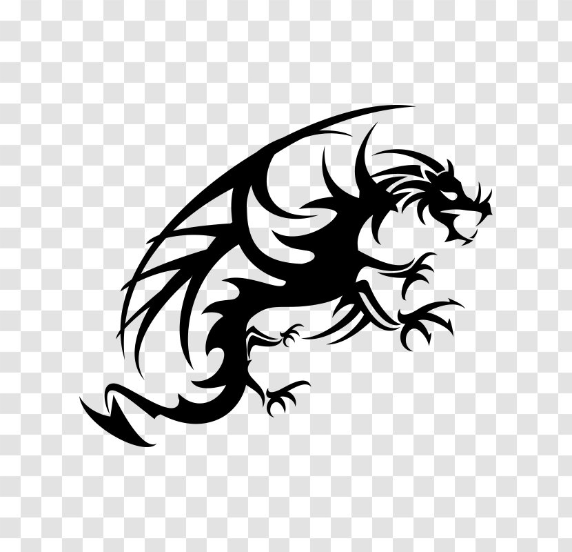 Dragon Drawing - Head - Line Art Tail Transparent PNG