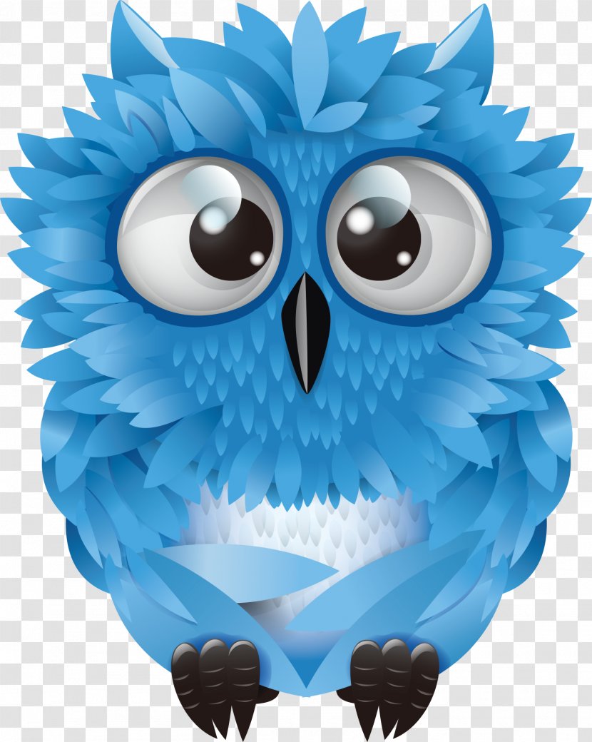 Owl Clip Art - Bird Of Prey - Vector Cute Blue Transparent PNG
