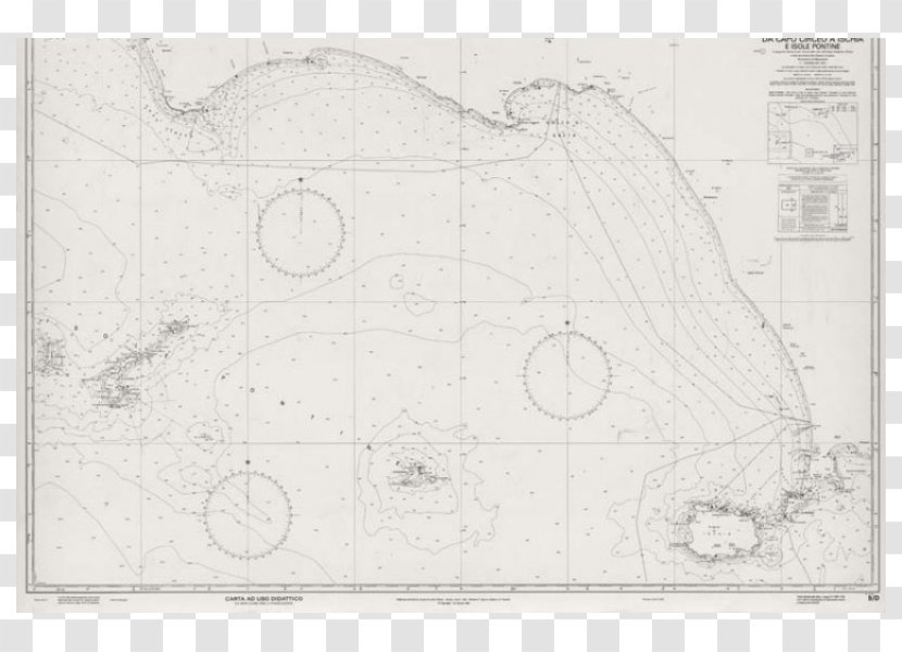 Hotel Capo Circeo Pontine Islands Nautical Chart Seamanship Carteggio - Monochrome - Da Transparent PNG