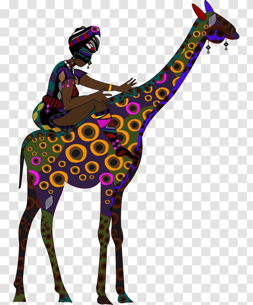 Northern Giraffe Cartoon Photography Illustration - Violet Transparent PNG