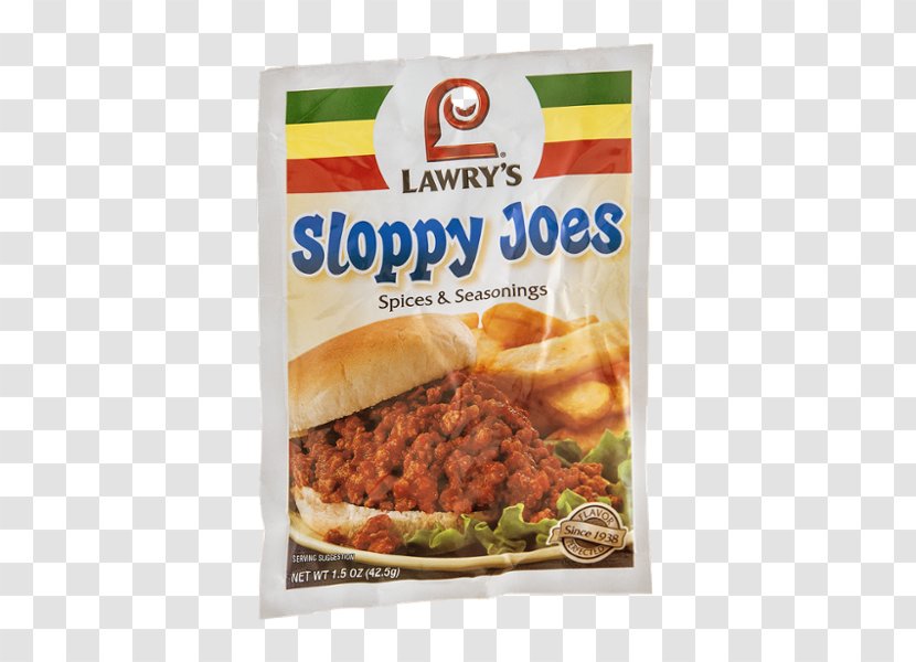 Lawry's Sloppy Joe Taco Vegetarian Cuisine Seasoning Transparent PNG