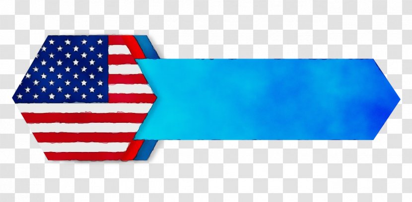 Flag Rectangle Electric Blue Of The United States - Wet Ink Transparent PNG