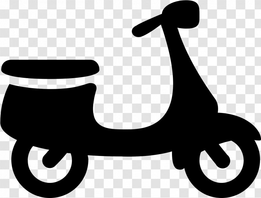 Bicycle Cartoon - Motorized Scooter - Vespa Blackandwhite Transparent PNG