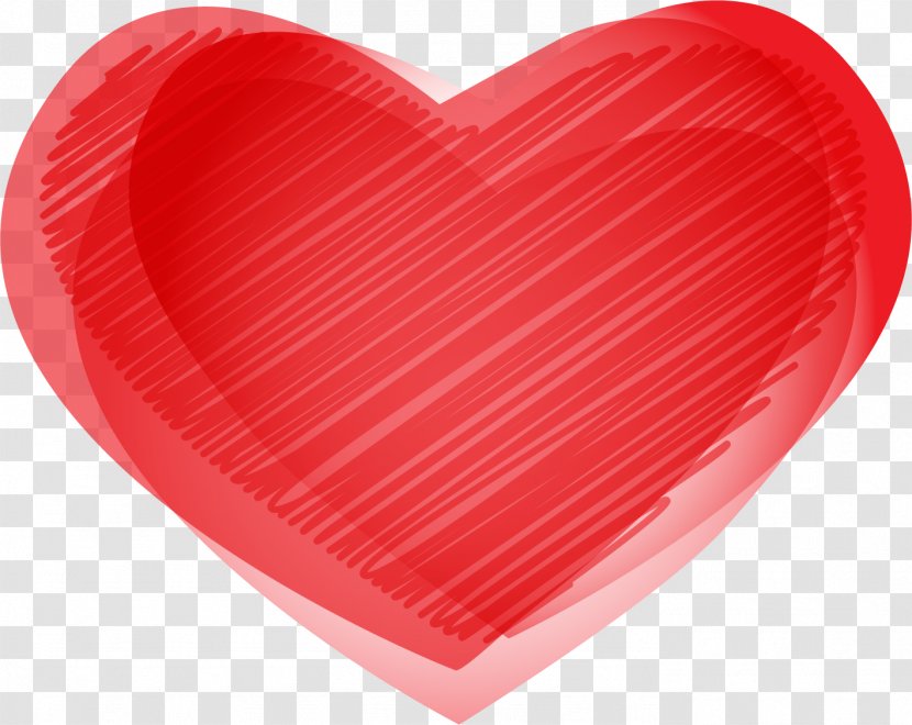 Red Pencil - Heart - Hand Drawn Vector Love Transparent PNG