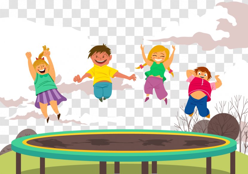 Trampoline Jumping Child Trampolining - Frame - Happy Children Transparent PNG