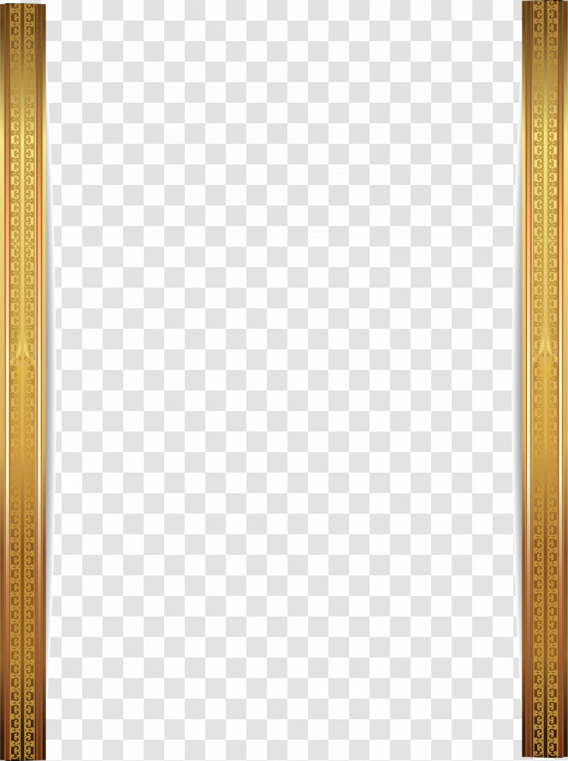 Curtain Angle Square Textile Yellow - Vector Painted Gold Frame Transparent PNG