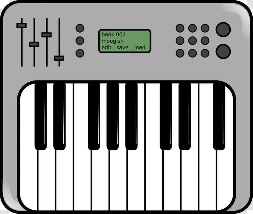 Synthesizer Clip Art - Tree - Grey Piano Keyboard Transparent PNG