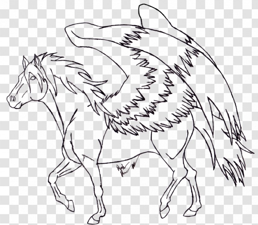 Line Art Drawing Coloring Book Horse - Child - Pegasus Outline Transparent PNG