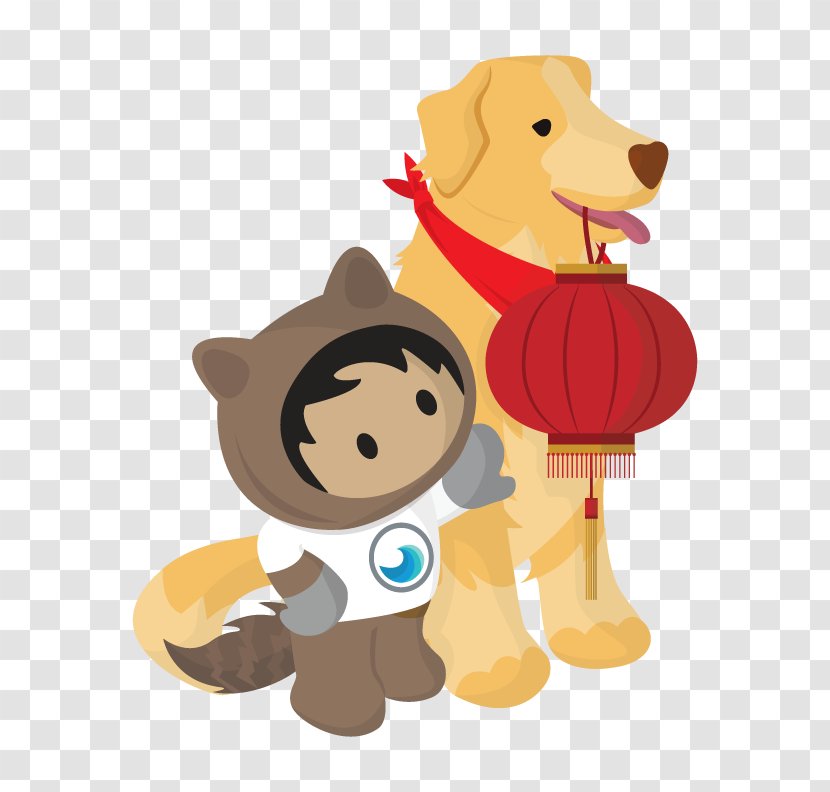 Puppy Salesforce.com Dog San Francisco Mascot - Chinese New Year Festival And Parade - Salesforce Sign Transparent PNG