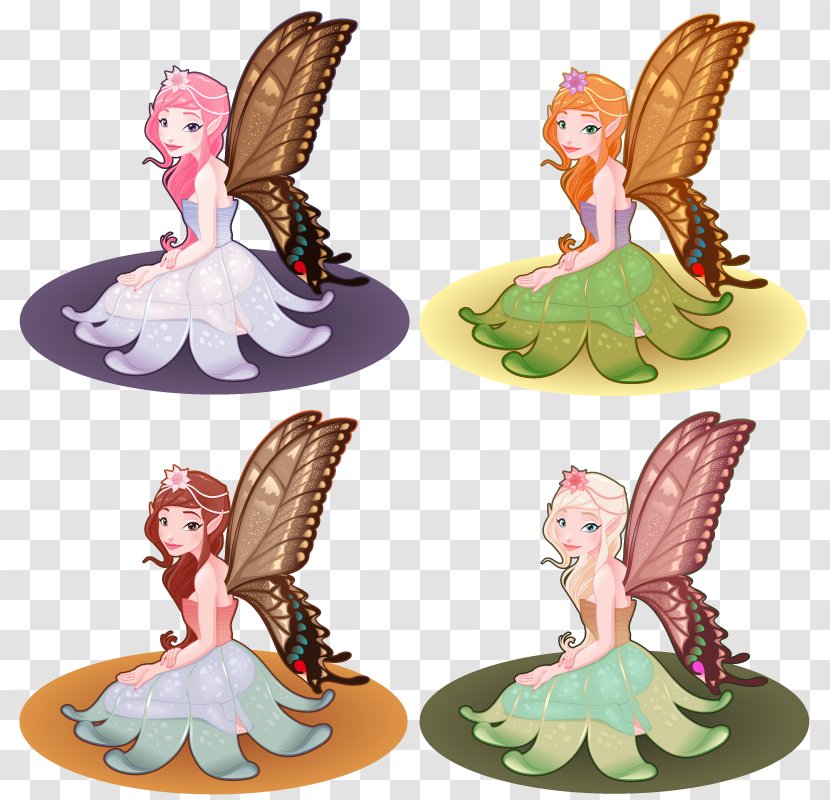 Butterfly Flower Fairies - Elf - Vector Transparent PNG