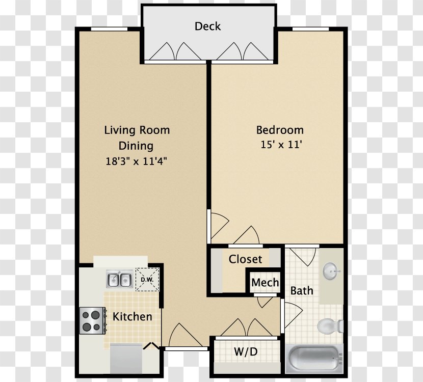 Floor Plan Village At Vanderbilt Apartments House Housing & Residential Education - Schematic - Apartment Transparent PNG