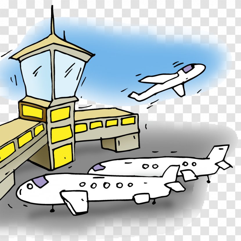 Clip Art Image Airport Illustration - Aerospace Engineering - Aeroport Flyer Transparent PNG