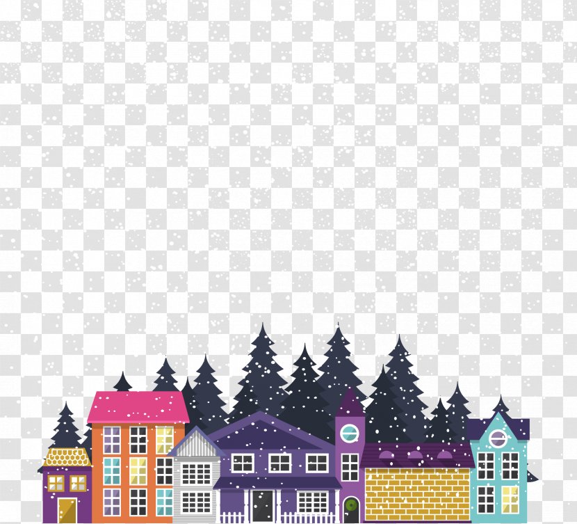House Snow - Purple - Colorful Transparent PNG