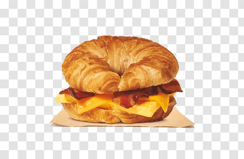 Hamburger Burger King Breakfast Sandwiches Croissant Bacon, Egg And Cheese Sandwich - Tree - Margarine Transparent PNG