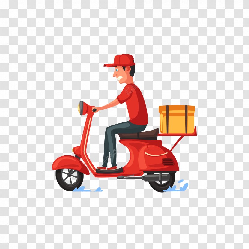 Delivery Flat Design - Motorized Scooter Automotive Wheel System Transparent PNG