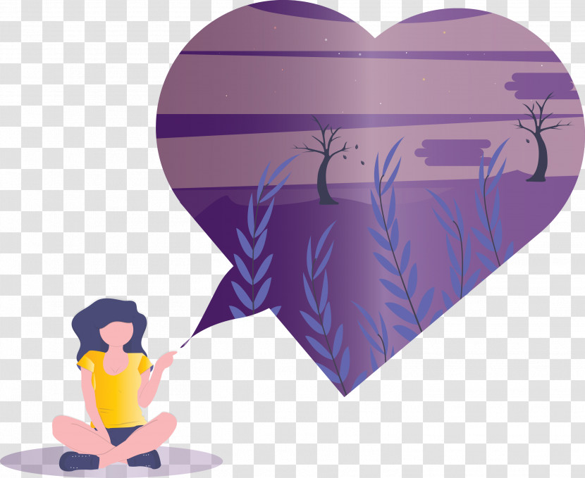 Purple Violet Heart Cartoon Transparent PNG