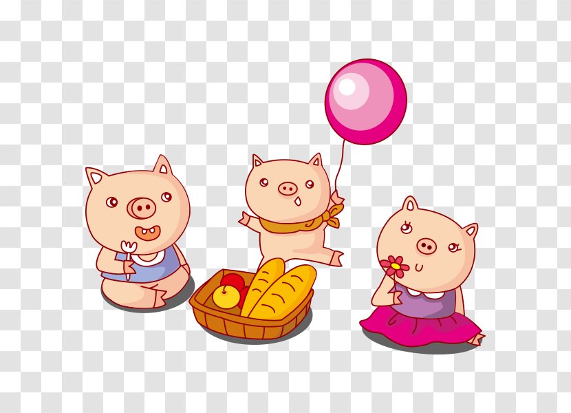 Vector Graphics The Three Little Pigs Clip Art Cartoon - Suidae - Menzei Tuerca Transparent PNG