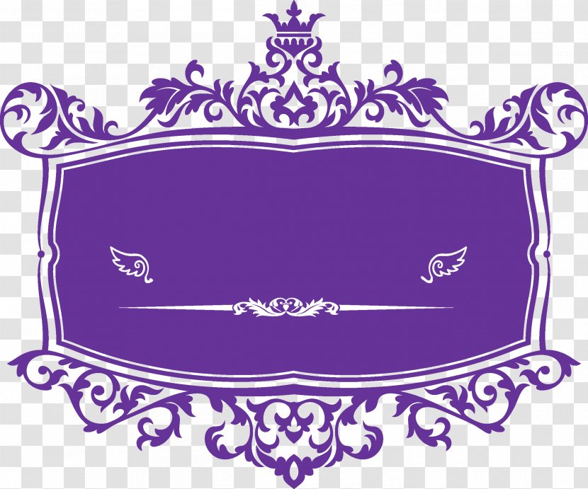 Wedding Invitation Picture Frame Decorative Arts Clip Art - Greeting Card - Crown Pattern Purple Logo Transparent PNG