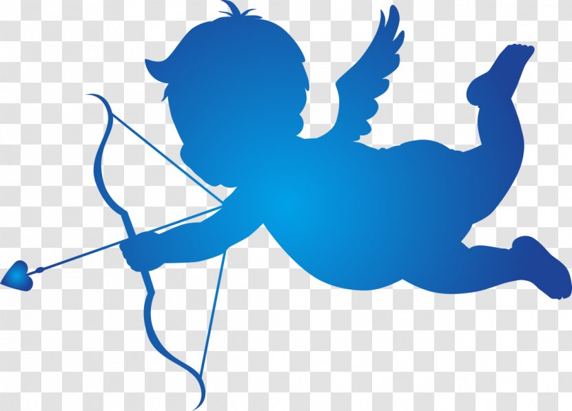 Cupid Silhouette Wallpaper - Scalable Vector Graphics Transparent PNG