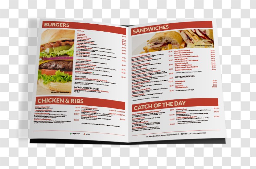 Recipe Brochure - Advertising - Menu Restaurant Transparent PNG