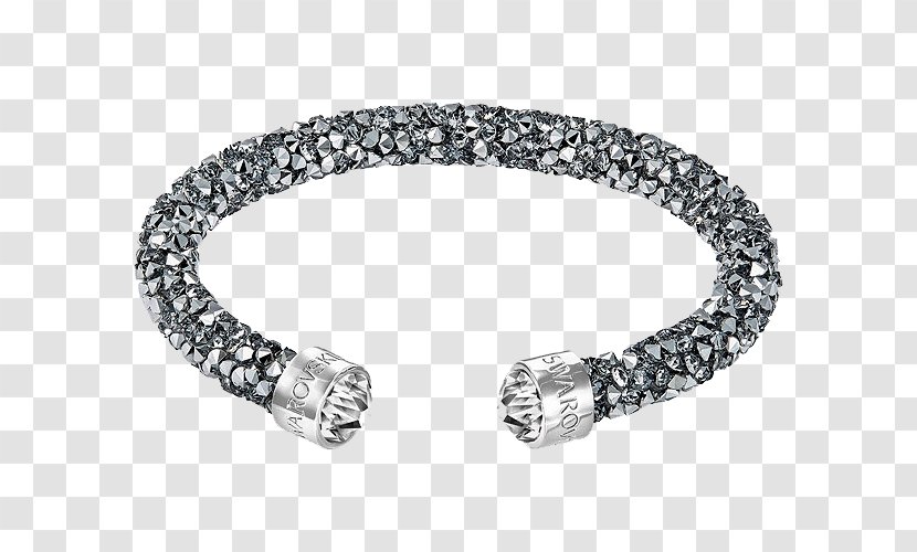Earring Bracelet Swarovski AG Jewellery Bangle - Platinum - Jewelry Black Opening Transparent PNG