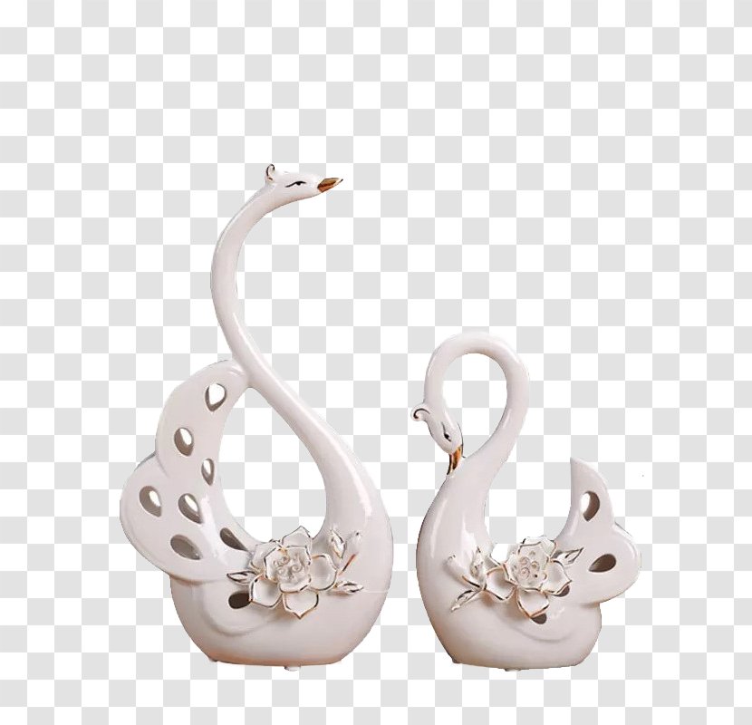 Cygnini Ceramic Gift Vase Wedding - Artikel - Swan Decoration Transparent PNG