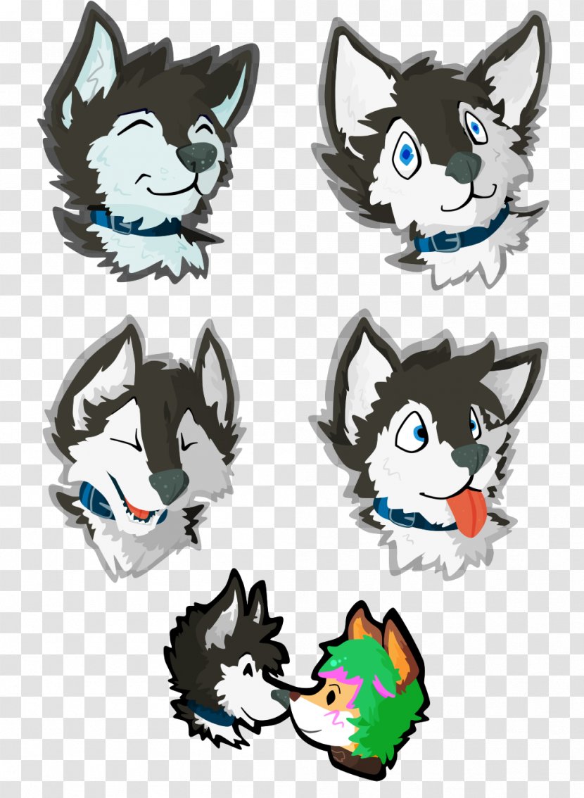 Cat Siberian Husky Sticker Telegram Canidae - Small To Medium Sized Cats - Cartoon Transparent PNG