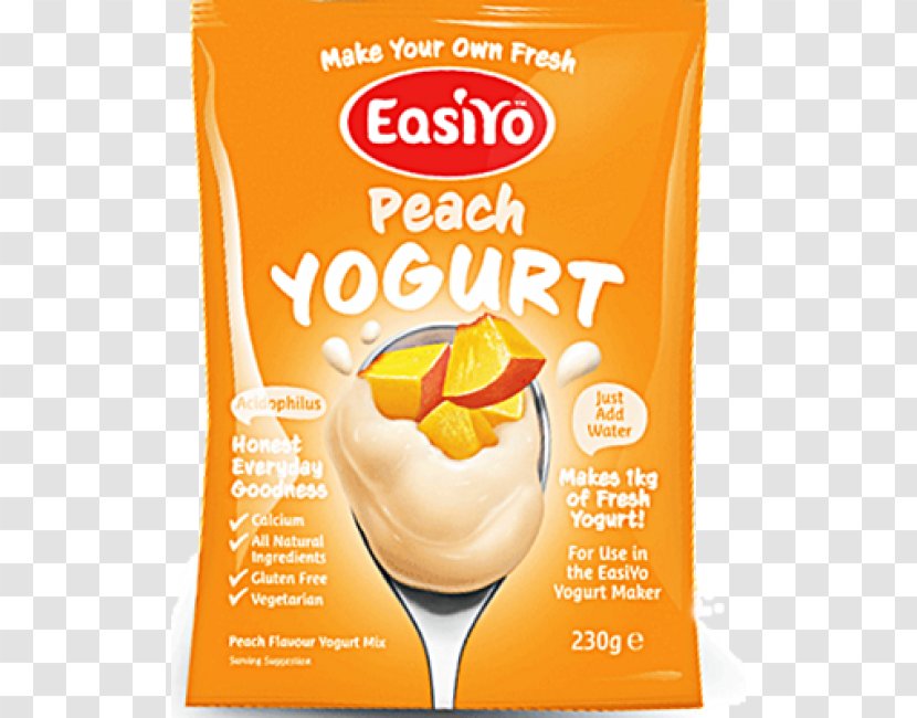 Yoghurt Milk Greek Cuisine Vanilla Custard - Peach Yogurt Transparent PNG