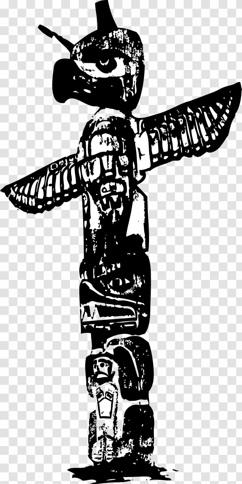 Totem Pole Native Americans In The United States Indigenous Peoples Of Americas Tribe - Monochrome - American Transparent PNG
