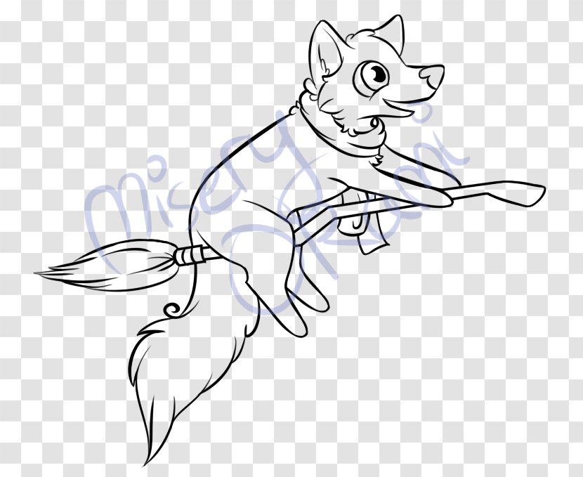 Whiskers Cat Drawing Line Art Clip - Monochrome - Harry Potter Broom Transparent PNG