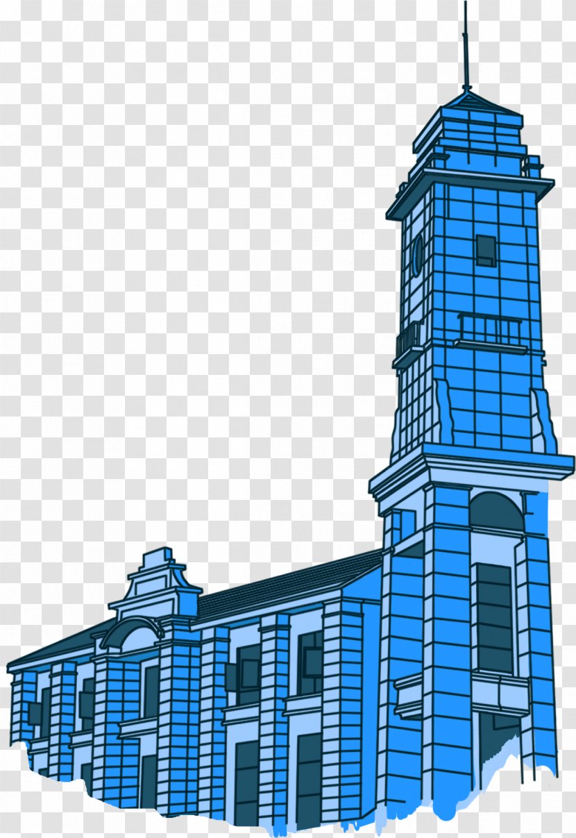 Cartoon Building Blue Transparent PNG