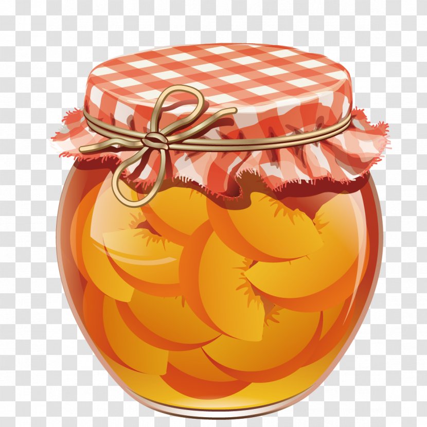 Gelatin Dessert Marmalade Fruit Preserves - Royaltyfree - Vector Peach Canned Transparent PNG