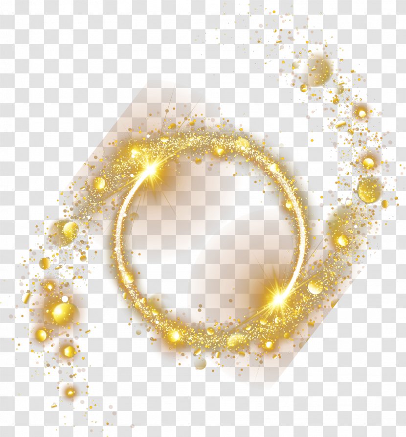 Yellow Circle Jewellery Pattern - Luminescence - Gold Decoration Material Cool Desertification Aperture Transparent PNG