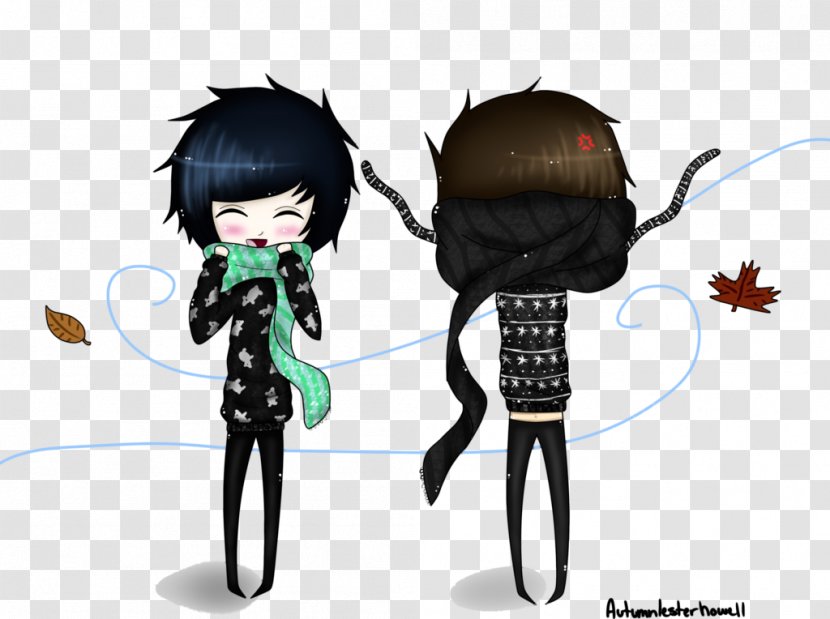 Black Hair Illustration Animated Cartoon Fiction Character - Fictional - Dan And Phil Transparent PNG