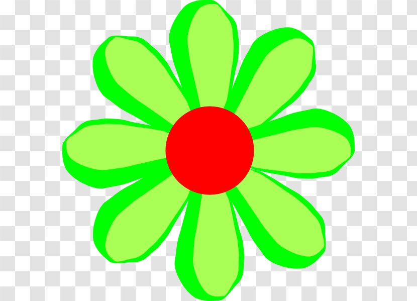 Flower Cartoon Green Yellow Clip Art - Red - Cliparts Transparent PNG