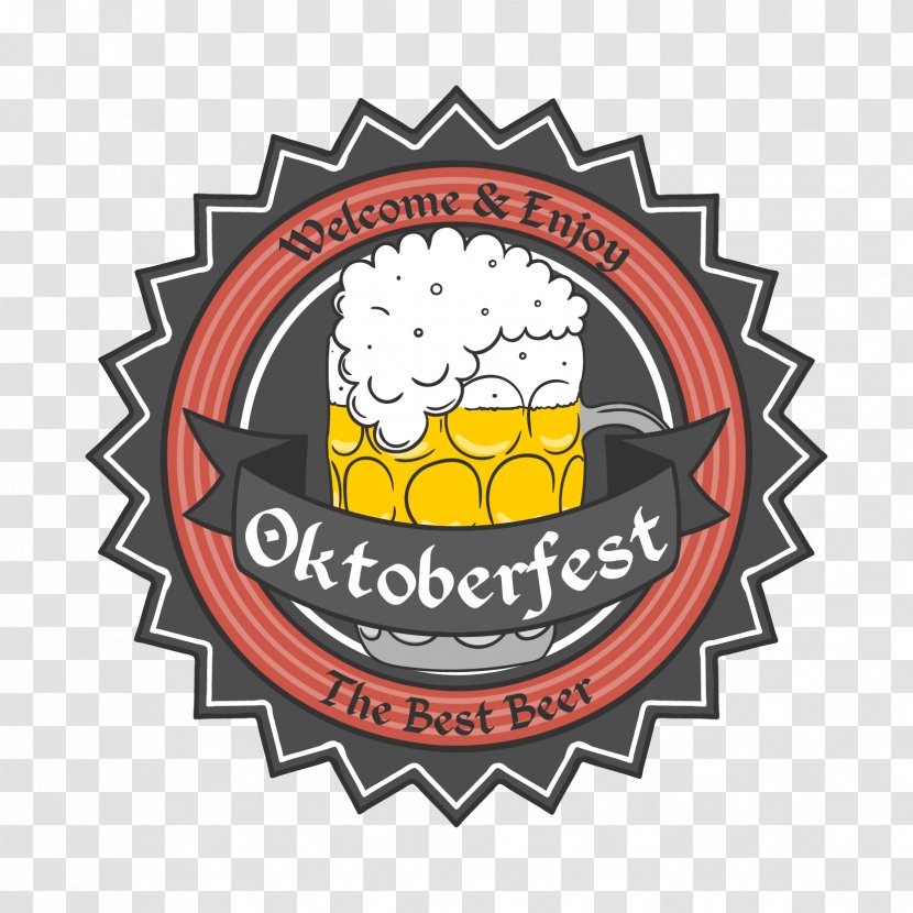 Oktoberfest Beer Munich Logo - Brand - Vintage Background Badge Transparent PNG