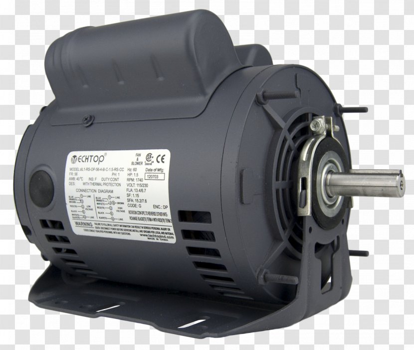 Electric Motor TEFC AC Mains Electricity - Techtop Industries Inc - Engine Transparent PNG