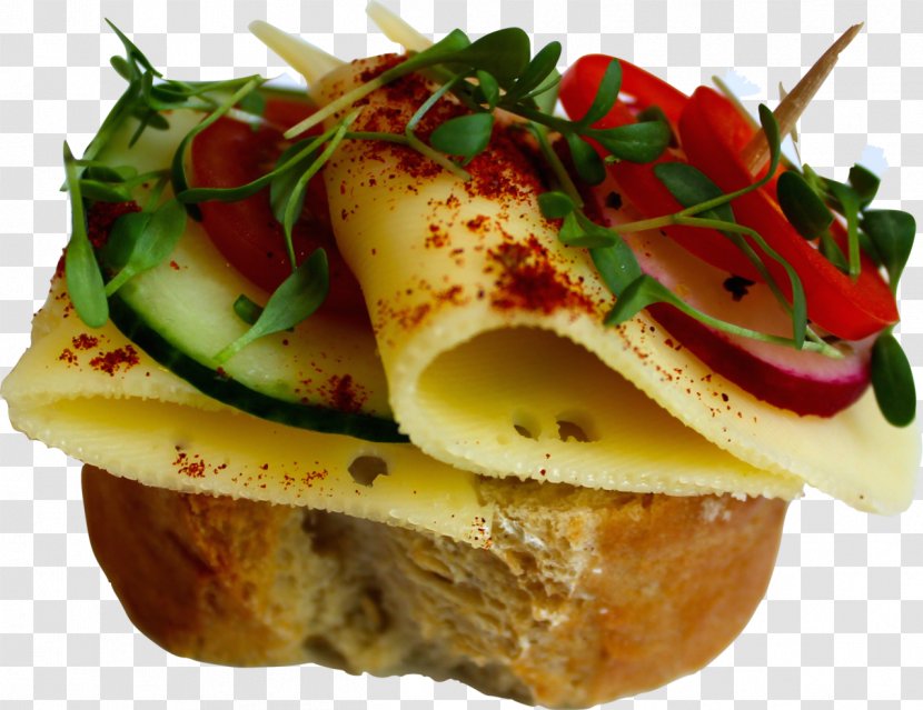 Breakfast Sandwich Canapé Vegetarian Cuisine Dish - Garnish Transparent PNG