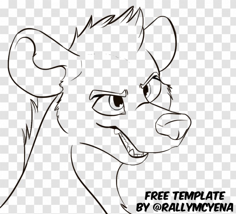 Line Art Whiskers Hyena Furry Fandom Drawing - Frame - Thing 1 2 Transparent PNG