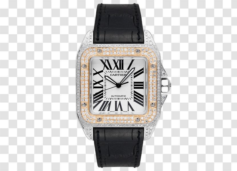 Cartier Santos 100 Watch Tank Gold Transparent PNG