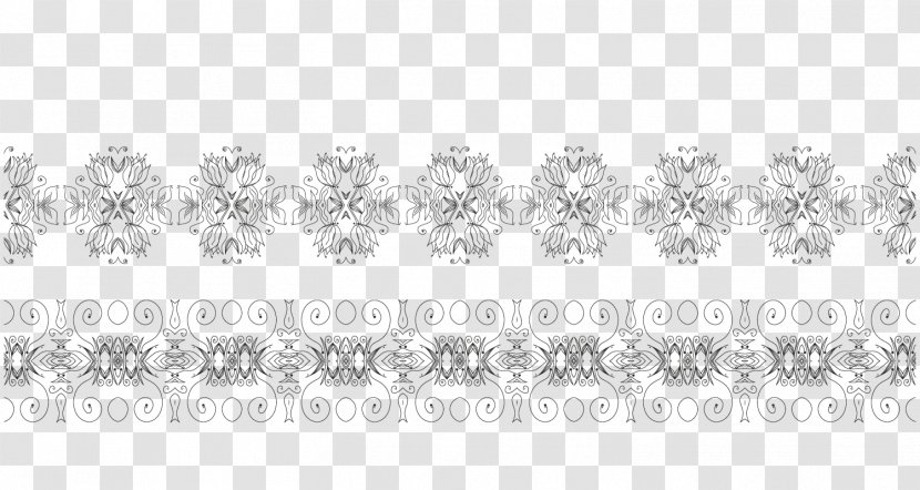 White Pattern - Black And - Floral Creative Vector Lines Transparent PNG